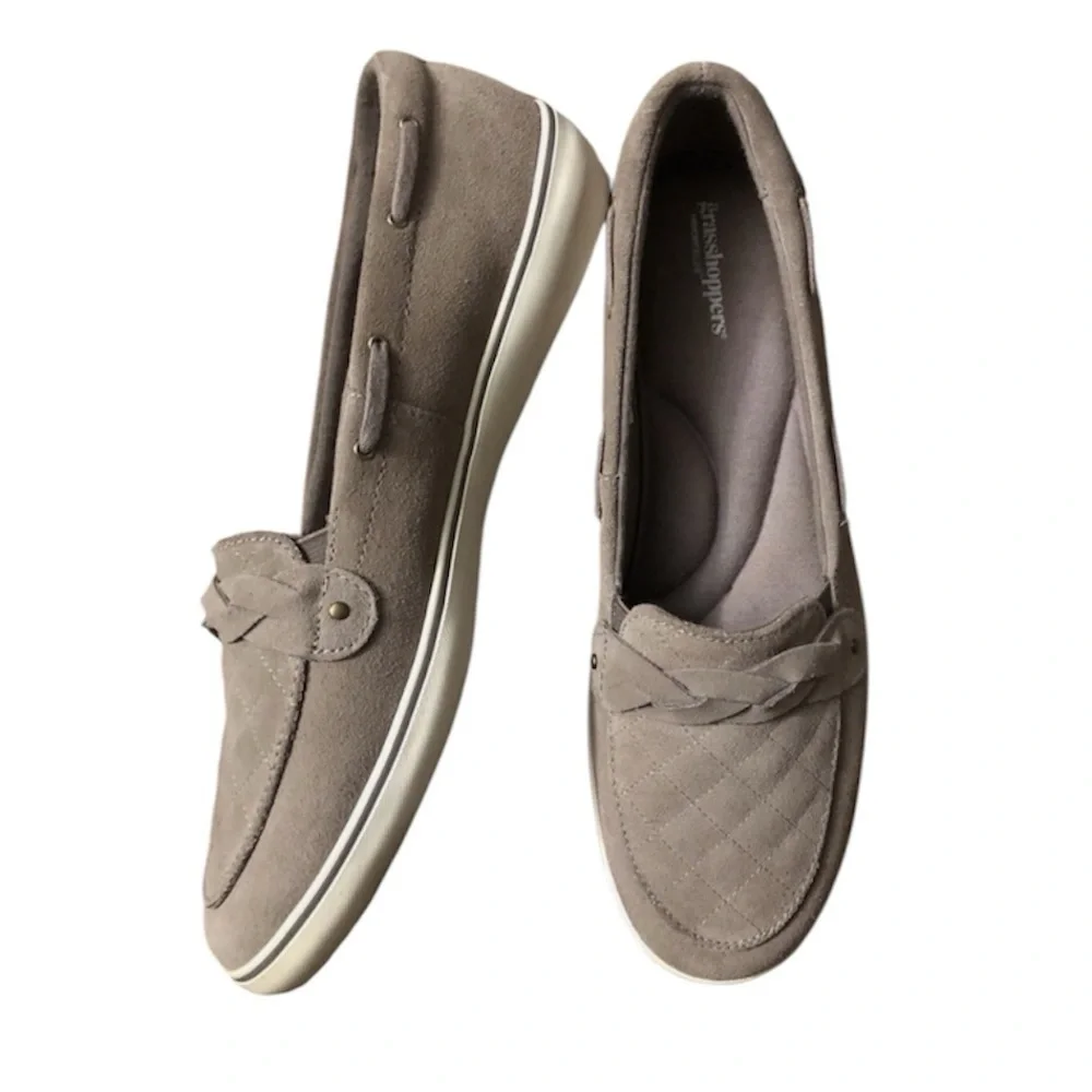 Keds Grasshoppers Windsor Tan Suede Memory Deluxe Slip On Loafers Size 11
